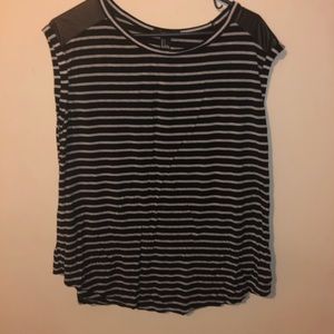 Gray and black striped shirt